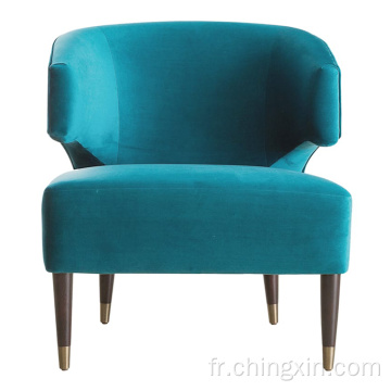 Chaises de loisirs en gros chaise d&#39;accent à bras en tissu en velours